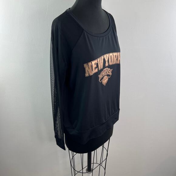 Touch Alyssa Milano New York Knicks Basketball Jersey Black Mesh Gold Sz XL NEW - Picture 7 of 13